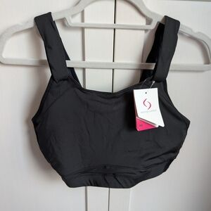 NWT Moving Comfort Jubralee Sports Bra 36E Black High Impact Wireless 350042
